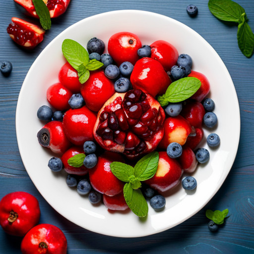 Delicious Pomegranate and blueberry dish 93131